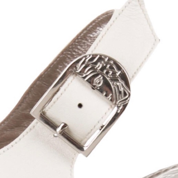 Versace Ivory & Taupe at-strap platform sandals 👡 - Picture 3 of 8